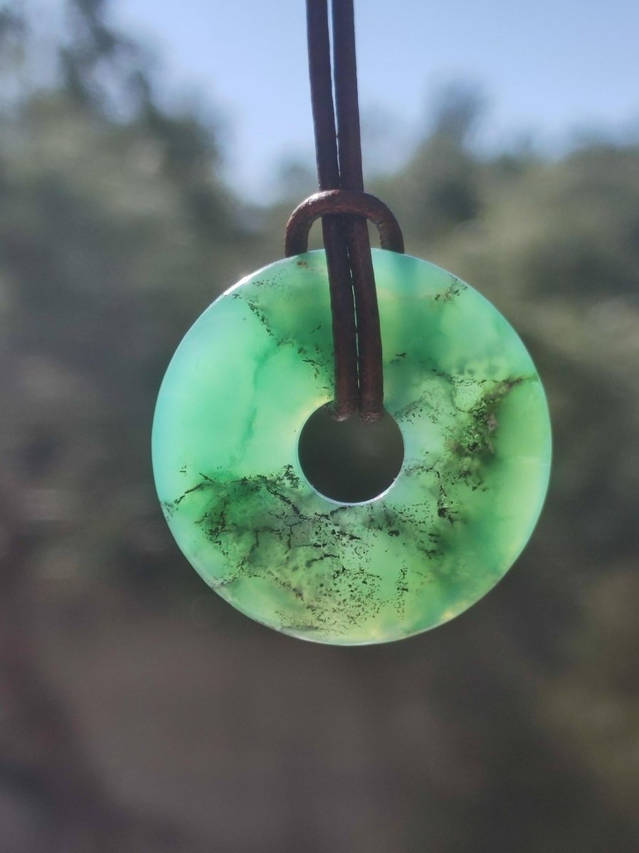 Chrysoprase ~ Edelstein Kette grün Natur Heilstein Schutzsymbol Mann Frau Glück HIPPIE GOA Boho Tibet Ethno Natur Rarität Geschenk Er Sie - Art of Nature Berlin