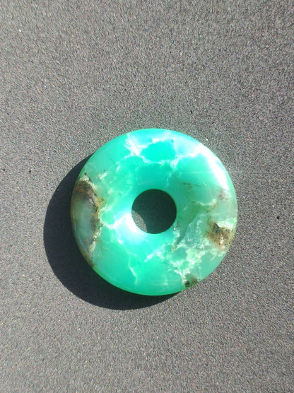 Chrysoprase ~ Edelstein Kette ~HIPPIE ~GOA ~Boho ~Tibet ~Ethno ~Nature ~Donut ~Schutzsymbol ~Heilstein ~Rarität - Art of Nature Berlin