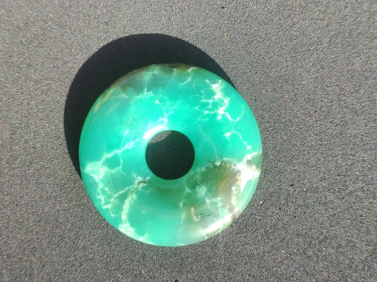 Chrysoprase ~ Edelstein Kette ~HIPPIE ~GOA ~Boho ~Tibet ~Ethno ~Nature ~Donut ~Schutzsymbol ~Heilstein ~Rarität - Art of Nature Berlin