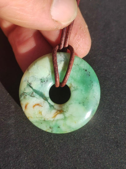 Chrysoprase ~ Edelstein Kette ~HIPPIE ~GOA ~Boho ~Tibet ~Ethno ~Nature ~Donut ~Schutzsymbol ~Heilstein ~Rarität - Art of Nature Berlin