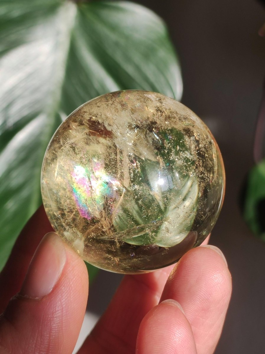 Citrin A ~ Magische Edelstein Kugel Massage & Deko Sphere Kristall Geschenk Meditation Heilstein Natur gelb klar transparent - Art of Nature Berlin