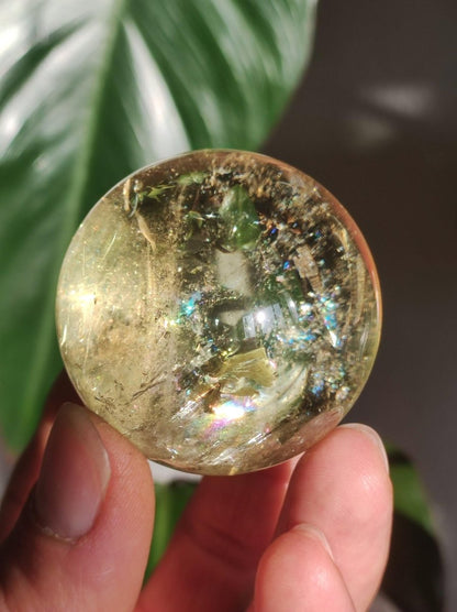Citrin A ~ Magische Edelstein Kugel Massage & Deko Sphere Kristall Geschenk Meditation Heilstein Natur gelb klar transparent - Art of Nature Berlin