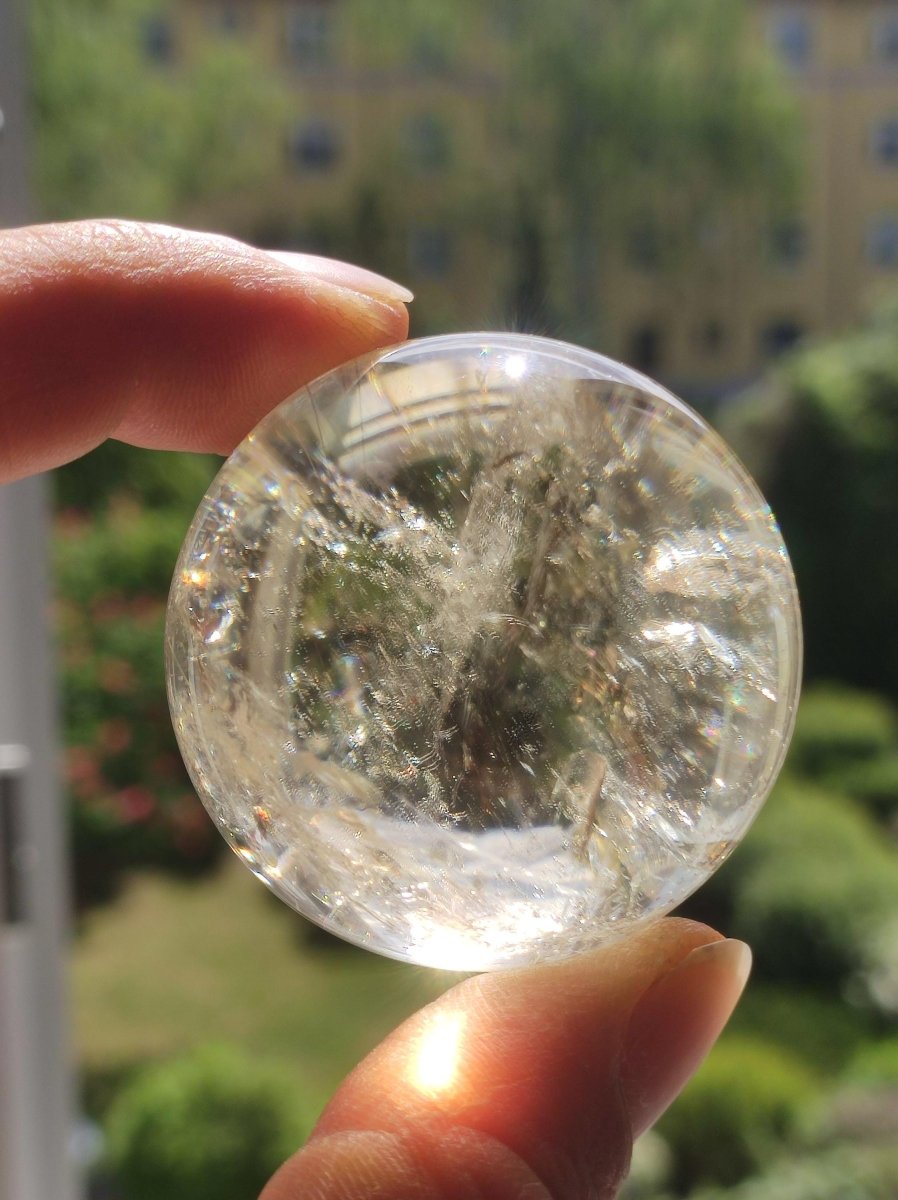 Citrin A ~ Magische Edelstein Kugel Massage & Deko Sphere Kristall Geschenk Meditation Heilstein Natur gelb klar transparent - Art of Nature Berlin