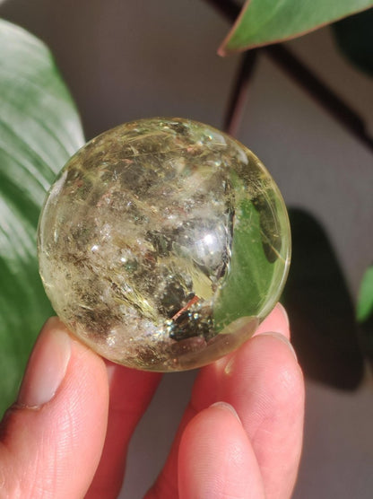 Citrin A ~ Magische Edelstein Kugel Massage & Deko Sphere Kristall Geschenk Meditation Heilstein Natur gelb klar transparent - Art of Nature Berlin