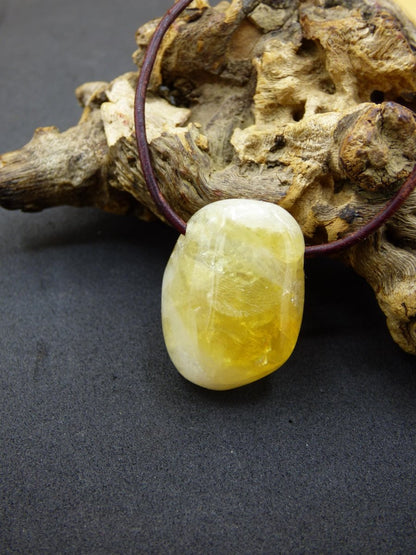 Citrin ~ Edelstein Kette gelb HIPPIE GOA Boho Ethno Natur Heilstein Rarität Kristalle Schmuck Anhänger Natur Stein Geschenk Sonne leuchtend - Art of Nature Berlin