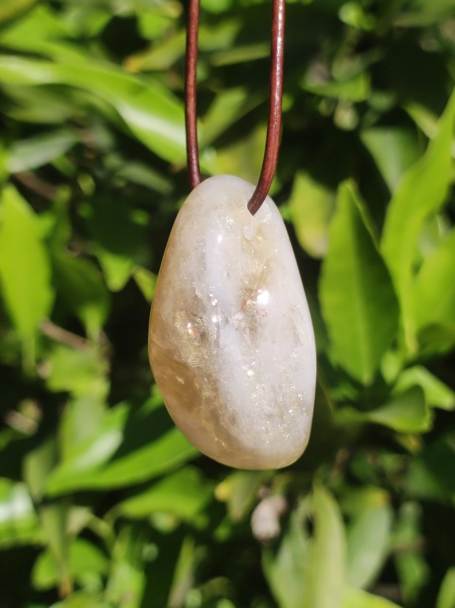 Citrin ~ Edelstein Kette gelb HIPPIE GOA Boho Ethno Natur Heilstein Rarität Kristalle Schmuck Anhänger Natur Stein Geschenk Sonne leuchtend - Art of Nature Berlin