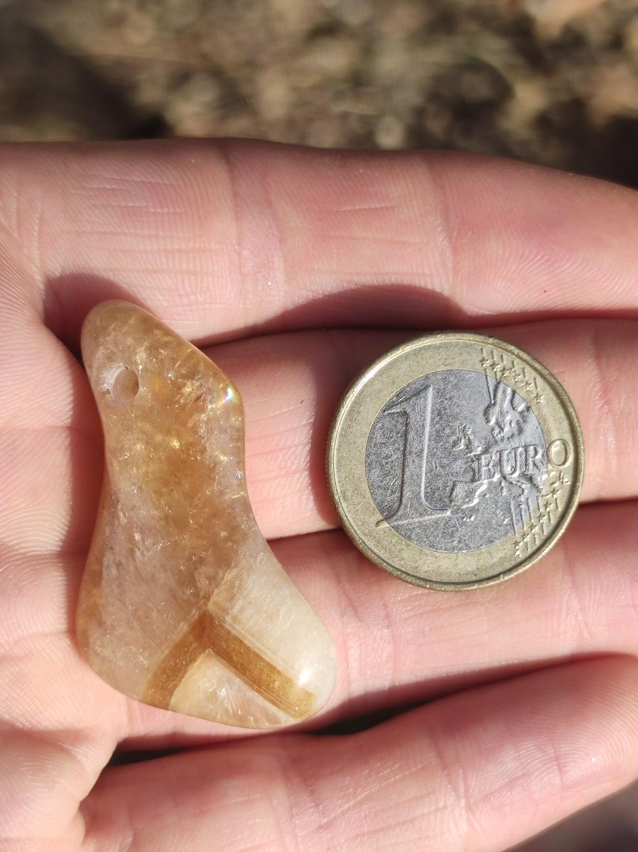 Citrin ~ Edelstein Kette gelb HIPPIE GOA Boho Ethno Natur Heilstein Rarität Kristalle Schmuck Anhänger Natur Stein Geschenk Sonne leuchtend - Art of Nature Berlin