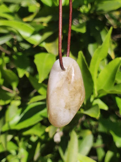 Citrin ~ Edelstein Kette gelb HIPPIE GOA Boho Ethno Natur Heilstein Rarität Kristalle Schmuck Anhänger Natur Stein Geschenk Sonne leuchtend - Art of Nature Berlin