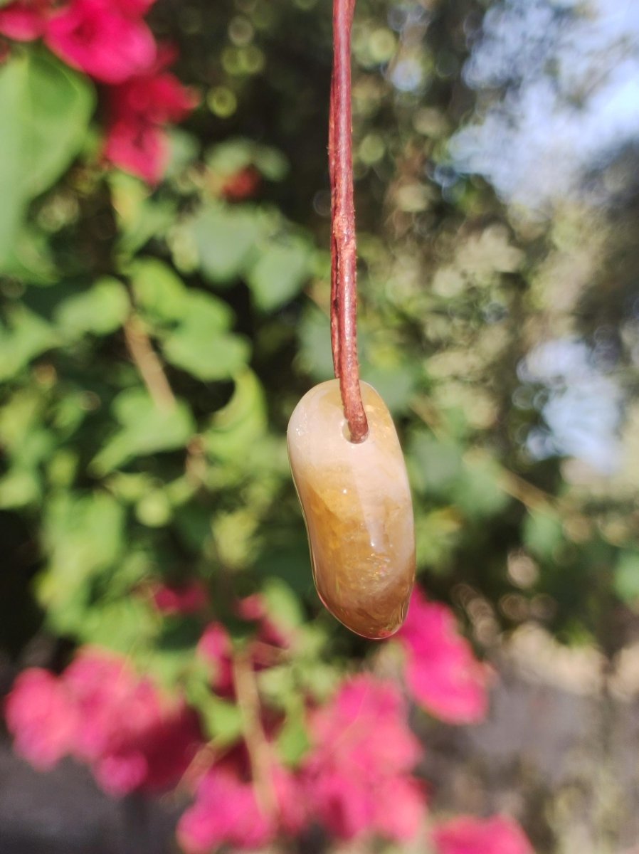 Citrin ~ Edelstein Kette gelb HIPPIE GOA Boho Ethno Natur Heilstein Rarität Kristalle Schmuck Anhänger Natur Stein Geschenk Sonne leuchtend - Art of Nature Berlin