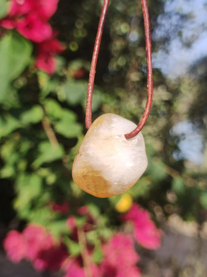 Citrin ~ Edelstein Kette gelb HIPPIE GOA Boho Ethno Natur Heilstein Rarität Kristalle Schmuck Anhänger Natur Stein Geschenk Sonne leuchtend - Art of Nature Berlin