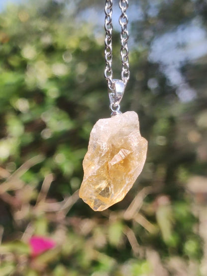 Citrin *natürlich* Edelstein Kette 925 Sterling Silber Frauen Schmuck Filigran Hochzeit Geburtstag Geschenk Heilstein Rarität gelb Natur Rar - Art of Nature Berlin