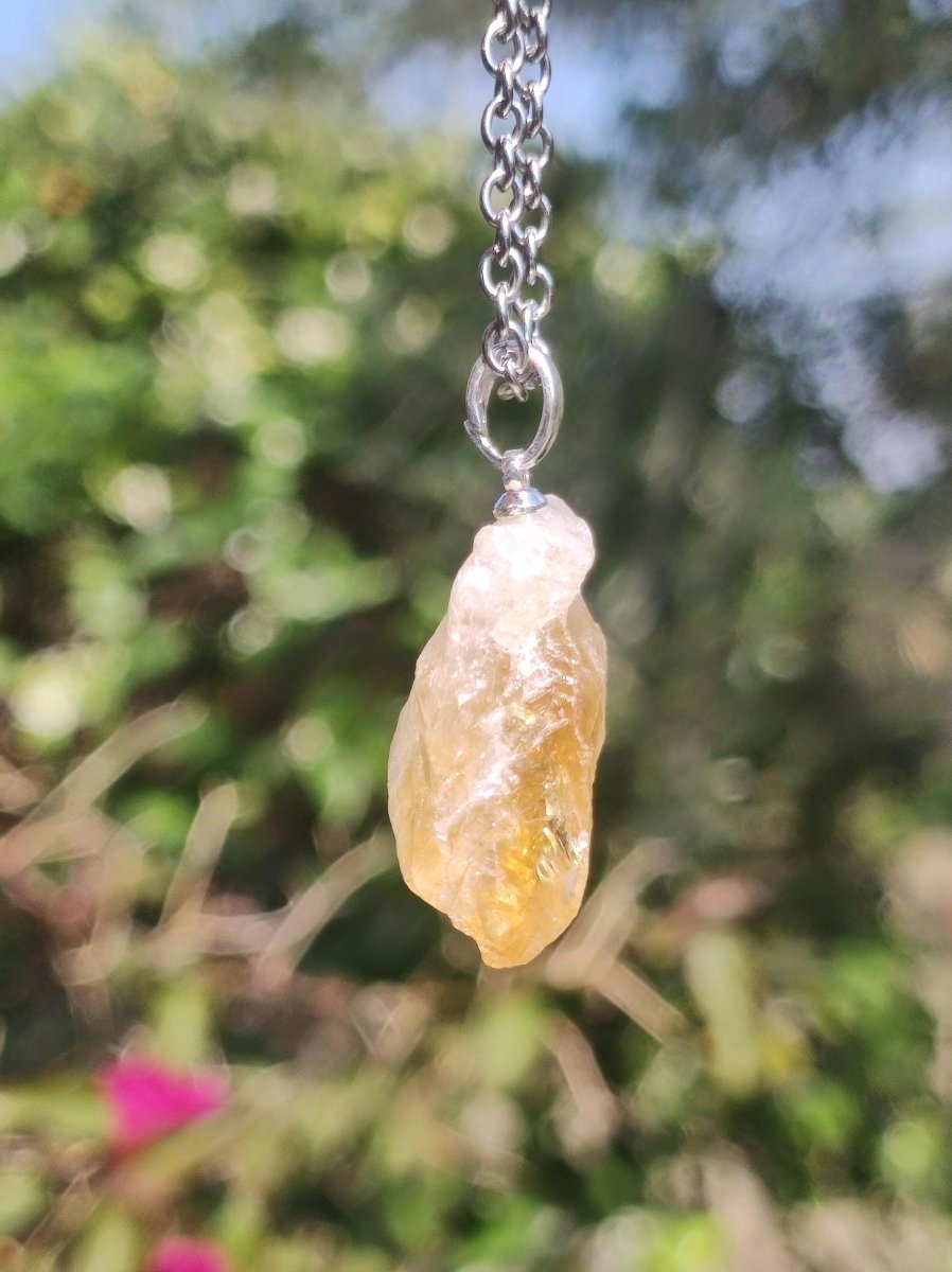 Citrin *natürlich* Edelstein Kette 925 Sterling Silber Frauen Schmuck Filigran Hochzeit Geburtstag Geschenk Heilstein Rarität gelb Natur Rar - Art of Nature Berlin