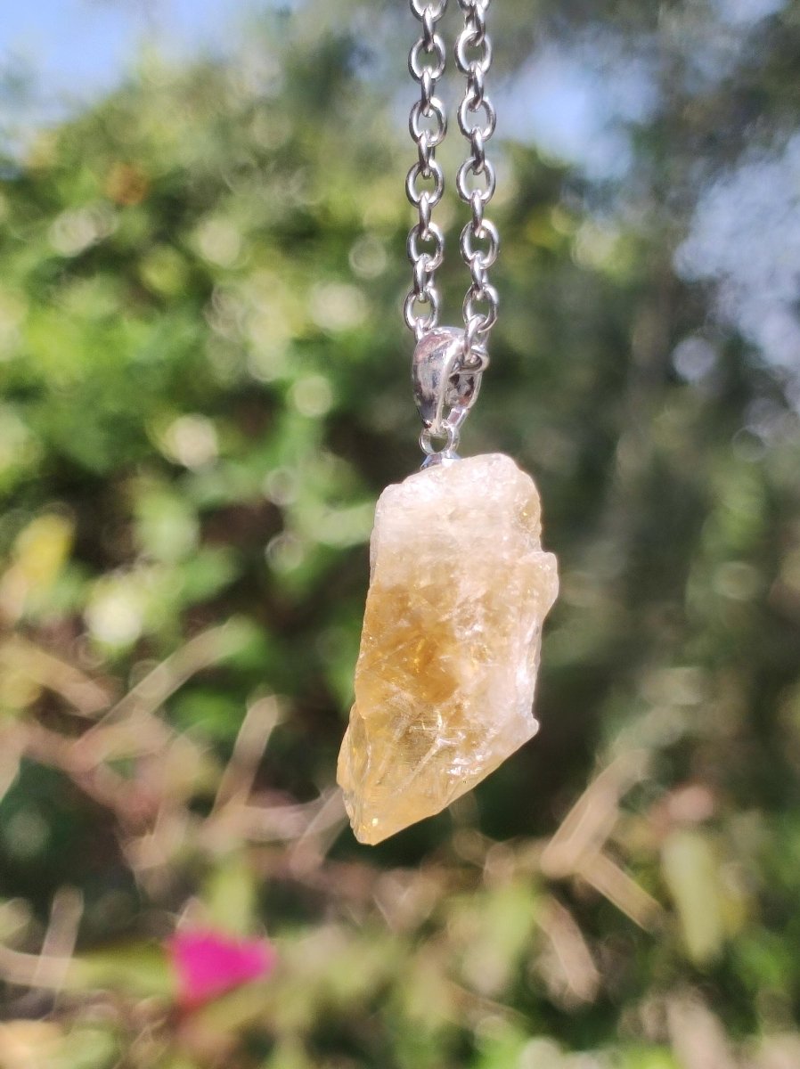 Citrin *natürlich* Edelstein Kette 925 Sterling Silber Frauen Schmuck Filigran Hochzeit Geburtstag Geschenk Heilstein Rarität gelb Natur Rar - Art of Nature Berlin