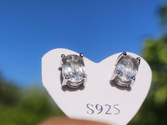 Clear Quarz / Bergkristall AAA - 925 Sterling Silber bunt Ohrstecker Ohrringe Edelstein Heilstein Energie Frau Geschenk Schmuck Edel Rarität - Art of Nature Berlin
