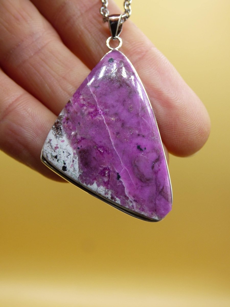 Cobalt Calcit Kobaltcalcit - 925 Silber Edelstein Kette Heilstein Natur pink rosa Rarität Edel Mann Frau Geschenk Er Sie Freundin Kristall - Art of Nature Berlin