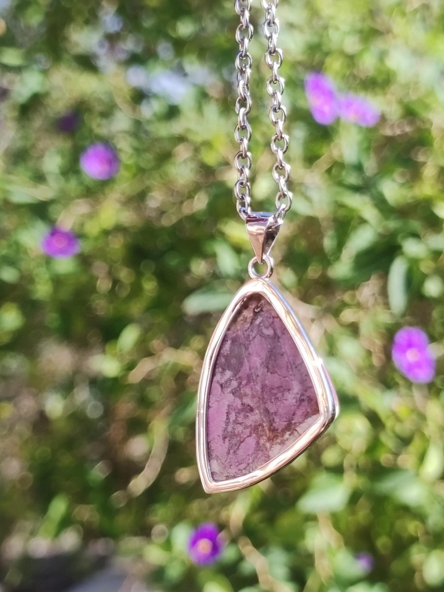 Cobalt Calcit Kobaltcalcit - 925 Silber Edelstein Kette Heilstein Natur pink rosa Rarität Edel Mann Frau Geschenk Er Sie Freundin Kristall - Art of Nature Berlin