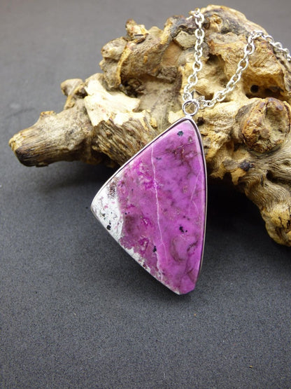 Cobalt Calcit Kobaltcalcit - 925 Silber Edelstein Kette Heilstein Natur pink rosa Rarität Edel Mann Frau Geschenk Er Sie Freundin Kristall - Art of Nature Berlin