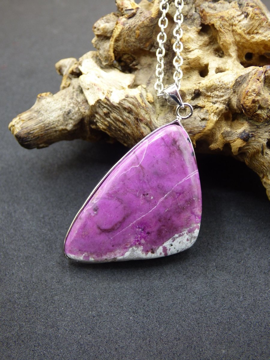 Cobalt Calcit Kobaltcalcit - 925 Silber Edelstein Kette Heilstein Natur pink rosa Rarität Edel Mann Frau Geschenk Er Sie Freundin Kristall - Art of Nature Berlin