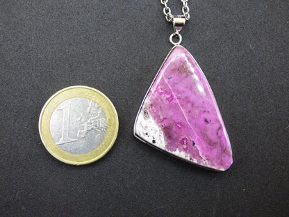 Cobalt Calcit Kobaltcalcit - 925 Silber Edelstein Kette Heilstein Natur pink rosa Rarität Edel Mann Frau Geschenk Er Sie Freundin Kristall - Art of Nature Berlin