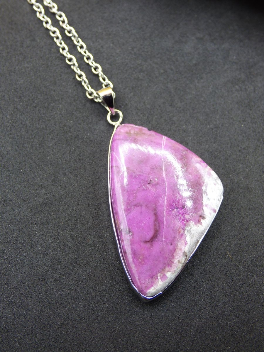 Cobalt Calcit Kobaltcalcit - 925 Silber Edelstein Kette Heilstein Natur pink rosa Rarität Edel Mann Frau Geschenk Er Sie Freundin Kristall - Art of Nature Berlin