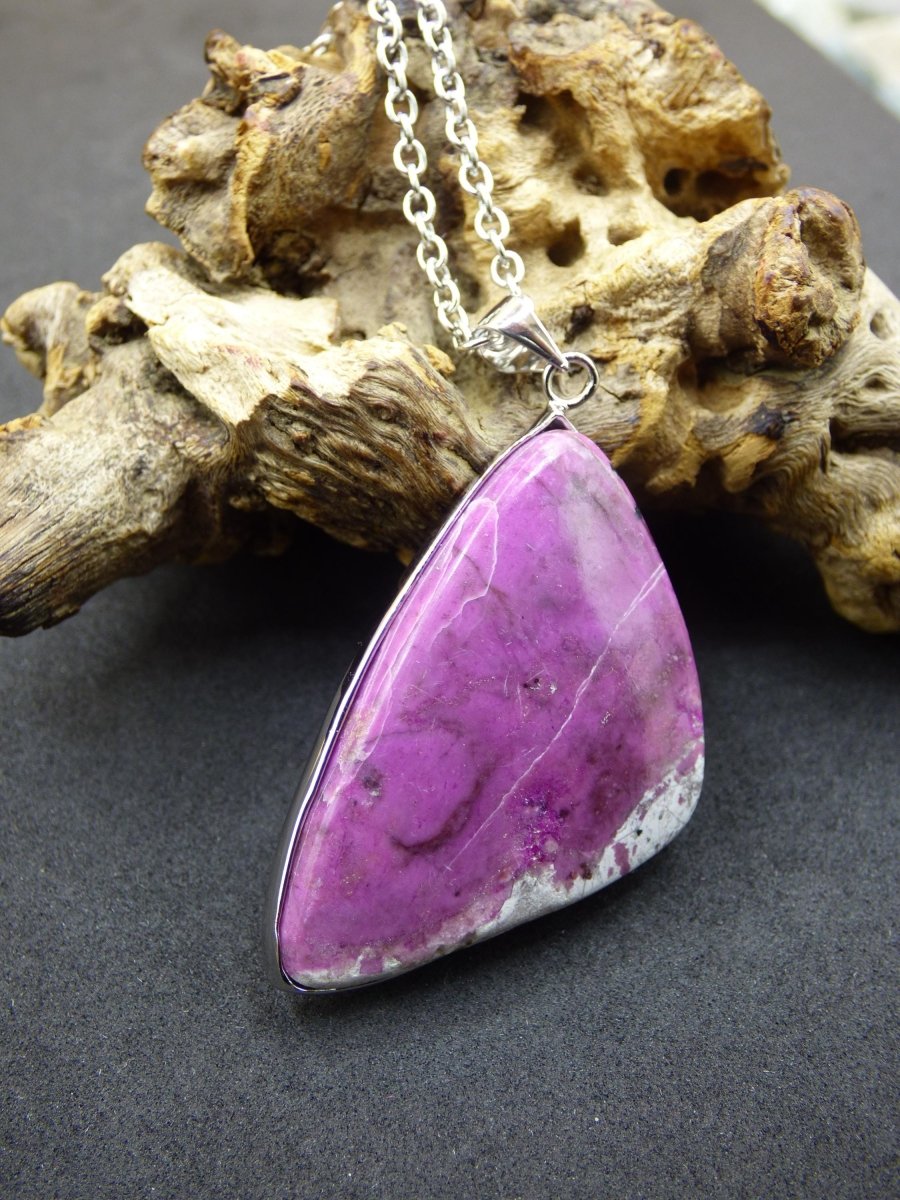 Cobalt Calcit Kobaltcalcit - 925 Silber Edelstein Kette Heilstein Natur pink rosa Rarität Edel Mann Frau Geschenk Er Sie Freundin Kristall - Art of Nature Berlin