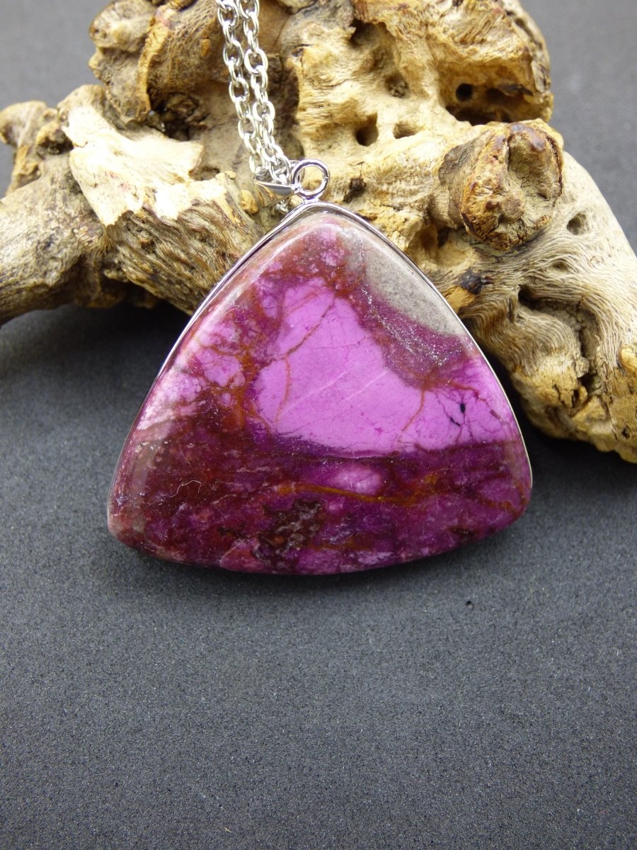 Cobalt Calcit Kobaltcalcit - 925 Silber Edelstein Kette Heilstein Natur pink rosa Rarität Edel Mann Frau Geschenk Er Sie Freundin Kristall - Art of Nature Berlin