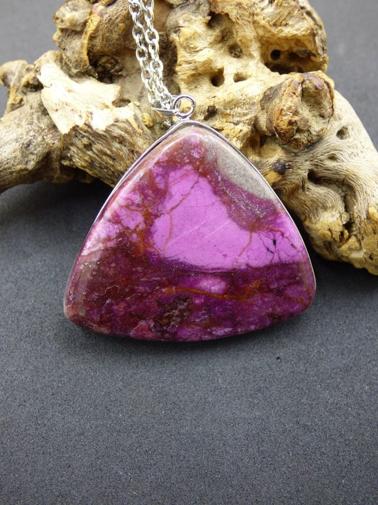 Cobalt Calcit Kobaltcalcit - 925 Silber Edelstein Kette Heilstein Natur pink rosa Rarität Edel Mann Frau Geschenk Er Sie Freundin Kristall - Art of Nature Berlin