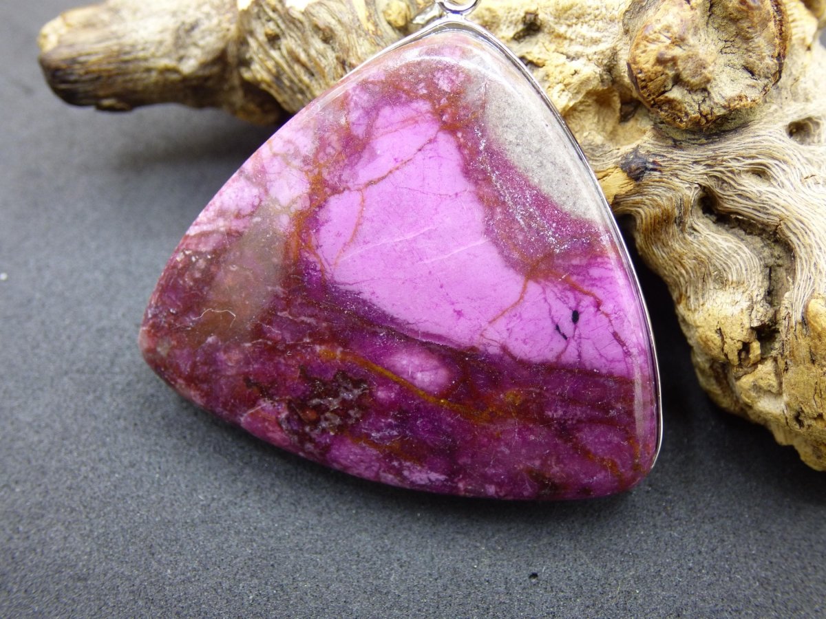 Cobalt Calcit Kobaltcalcit - 925 Silber Edelstein Kette Heilstein Natur pink rosa Rarität Edel Mann Frau Geschenk Er Sie Freundin Kristall - Art of Nature Berlin