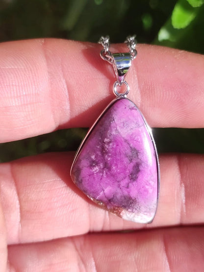 Cobalt Calcit Kobaltcalcit - 925 Silber Edelstein Kette Heilstein Natur pink rosa Rarität Edel Mann Frau Geschenk Er Sie Freundin Kristall - Art of Nature Berlin