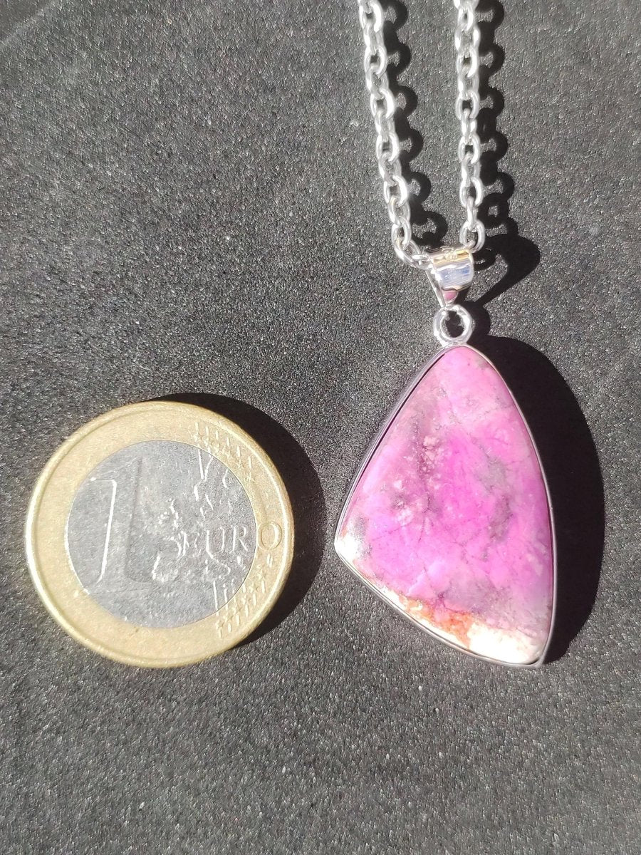 Cobalt Calcit Kobaltcalcit - 925 Silber Edelstein Kette Heilstein Natur pink rosa Rarität Edel Mann Frau Geschenk Er Sie Freundin Kristall - Art of Nature Berlin