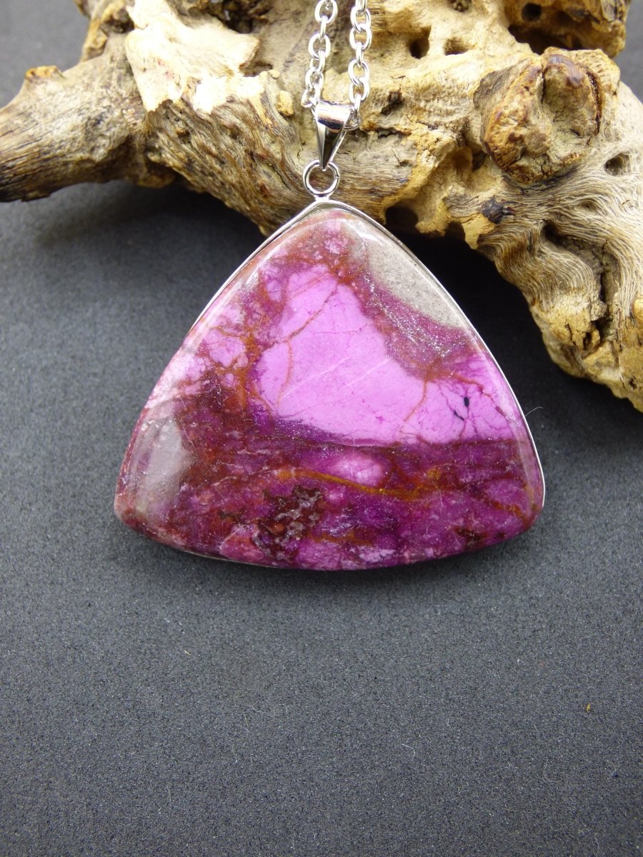 Cobalt Calcit Kobaltcalcit - 925 Silber Edelstein Kette Heilstein Natur pink rosa Rarität Edel Mann Frau Geschenk Er Sie Freundin Kristall - Art of Nature Berlin