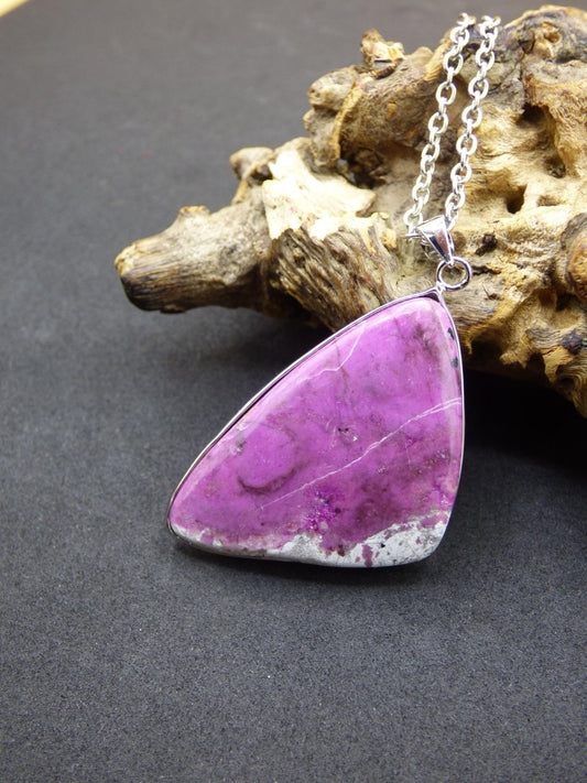 Cobalt Calcit Kobaltcalcit - 925 Silber Edelstein Kette Heilstein Natur pink rosa Rarität Edel Mann Frau Geschenk Er Sie Freundin Kristall - Art of Nature Berlin