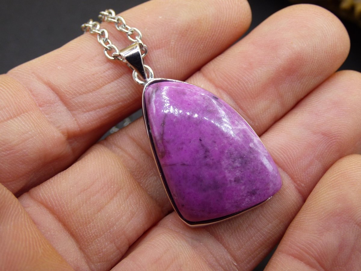 Cobalt Calcit Kobaltcalcit - 925 Silber Edelstein Kette Heilstein Natur pink rosa Rarität Edel Mann Frau Geschenk Er Sie Freundin Kristall - Art of Nature Berlin