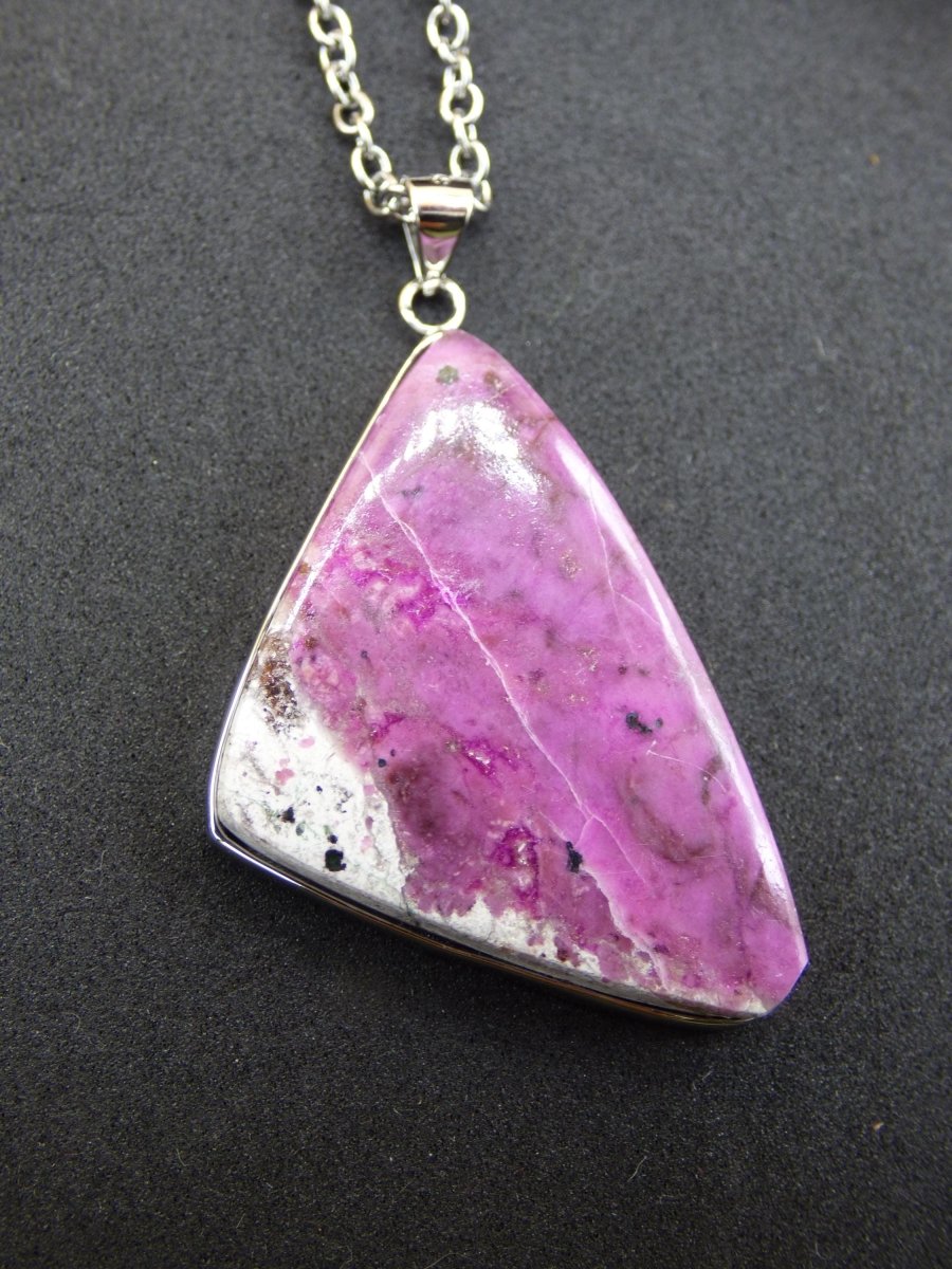 Cobalt Calcit Kobaltcalcit - 925 Silber Edelstein Kette Heilstein Natur pink rosa Rarität Edel Mann Frau Geschenk Er Sie Freundin Kristall - Art of Nature Berlin
