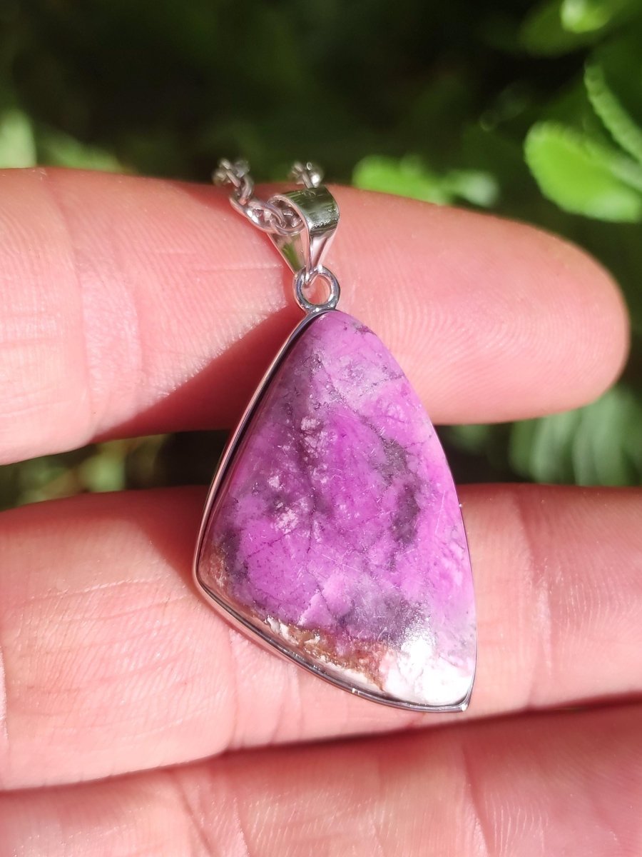 Cobalt Calcit Kobaltcalcit - 925 Silber Edelstein Kette Heilstein Natur pink rosa Rarität Edel Mann Frau Geschenk Er Sie Freundin Kristall - Art of Nature Berlin