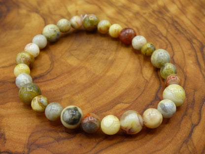 Crazy Laze Achat ~ Edelstein Stretch Armband Mann Frau Er Sie Geschenk Freundin gelb bunt Natur Echt Heilstein Kraft Energie Chakra Boho - Art of Nature Berlin