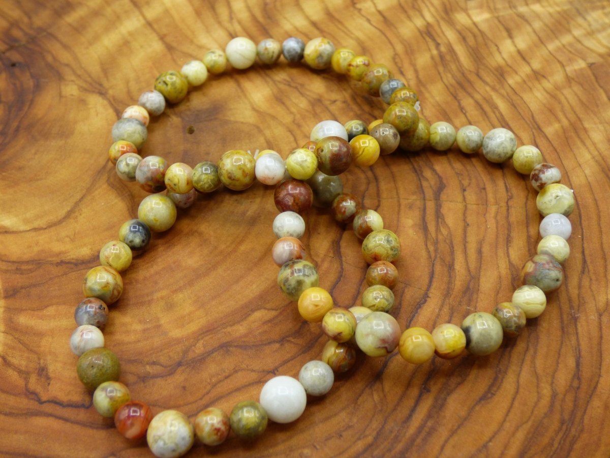 Crazy Laze Achat ~ Edelstein Stretch Armband Mann Frau Er Sie Geschenk Freundin gelb bunt Natur Echt Heilstein Kraft Energie Chakra Boho - Art of Nature Berlin