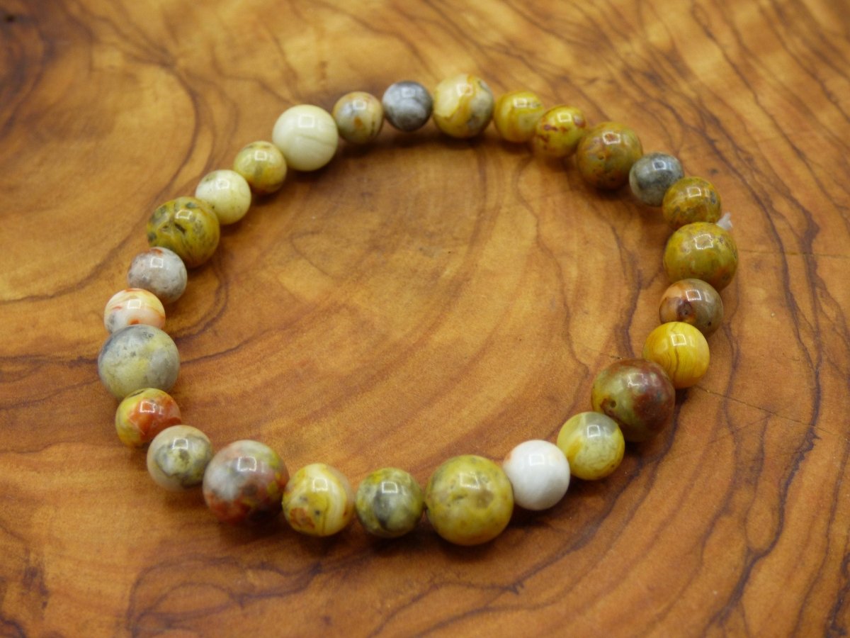 Crazy Laze Achat ~ Edelstein Stretch Armband Mann Frau Er Sie Geschenk Freundin gelb bunt Natur Echt Heilstein Kraft Energie Chakra Boho - Art of Nature Berlin