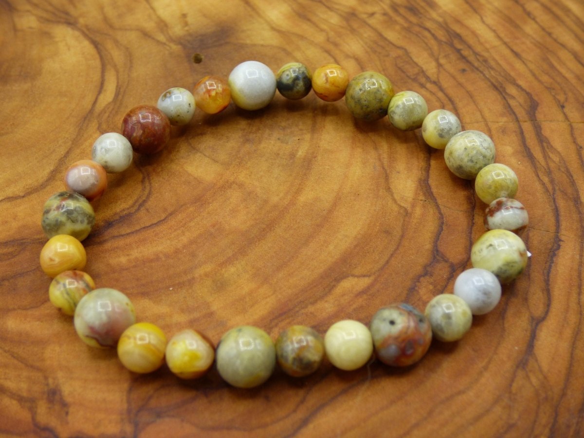 Crazy Laze Achat ~ Edelstein Stretch Armband Mann Frau Er Sie Geschenk Freundin gelb bunt Natur Echt Heilstein Kraft Energie Chakra Boho - Art of Nature Berlin