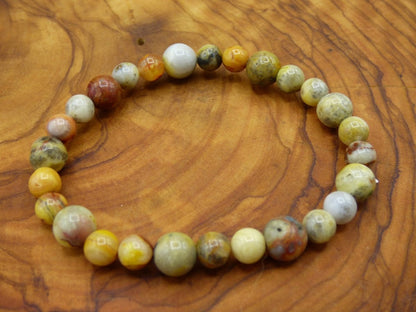 Crazy Laze Achat ~ Edelstein Stretch Armband Mann Frau Er Sie Geschenk Freundin gelb bunt Natur Echt Heilstein Kraft Energie Chakra Boho - Art of Nature Berlin