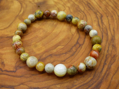 Crazy Laze Achat ~ Edelstein Stretch Armband Mann Frau Er Sie Geschenk Freundin gelb bunt Natur Echt Heilstein Kraft Energie Chakra Boho - Art of Nature Berlin