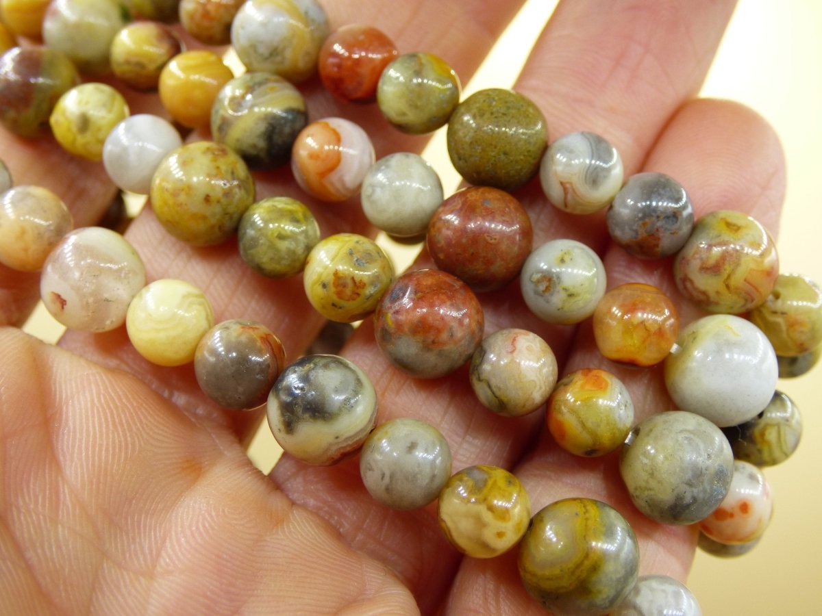 Crazy Laze Achat ~ Edelstein Stretch Armband Mann Frau Er Sie Geschenk Freundin gelb bunt Natur Echt Heilstein Kraft Energie Chakra Boho - Art of Nature Berlin