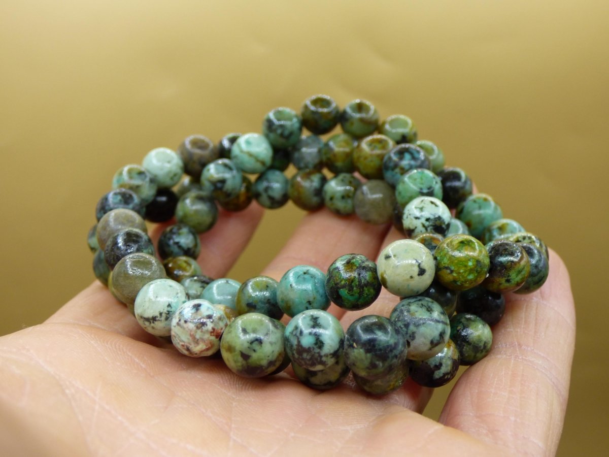 Cuprit Chrysocoll "African TÜRKIS" - Edelstein Armband Perlen Heilstein Natur blau Energie Natur Schmuck Frau Mann Er Sie Bruder Geschenk - Art of Nature Berlin
