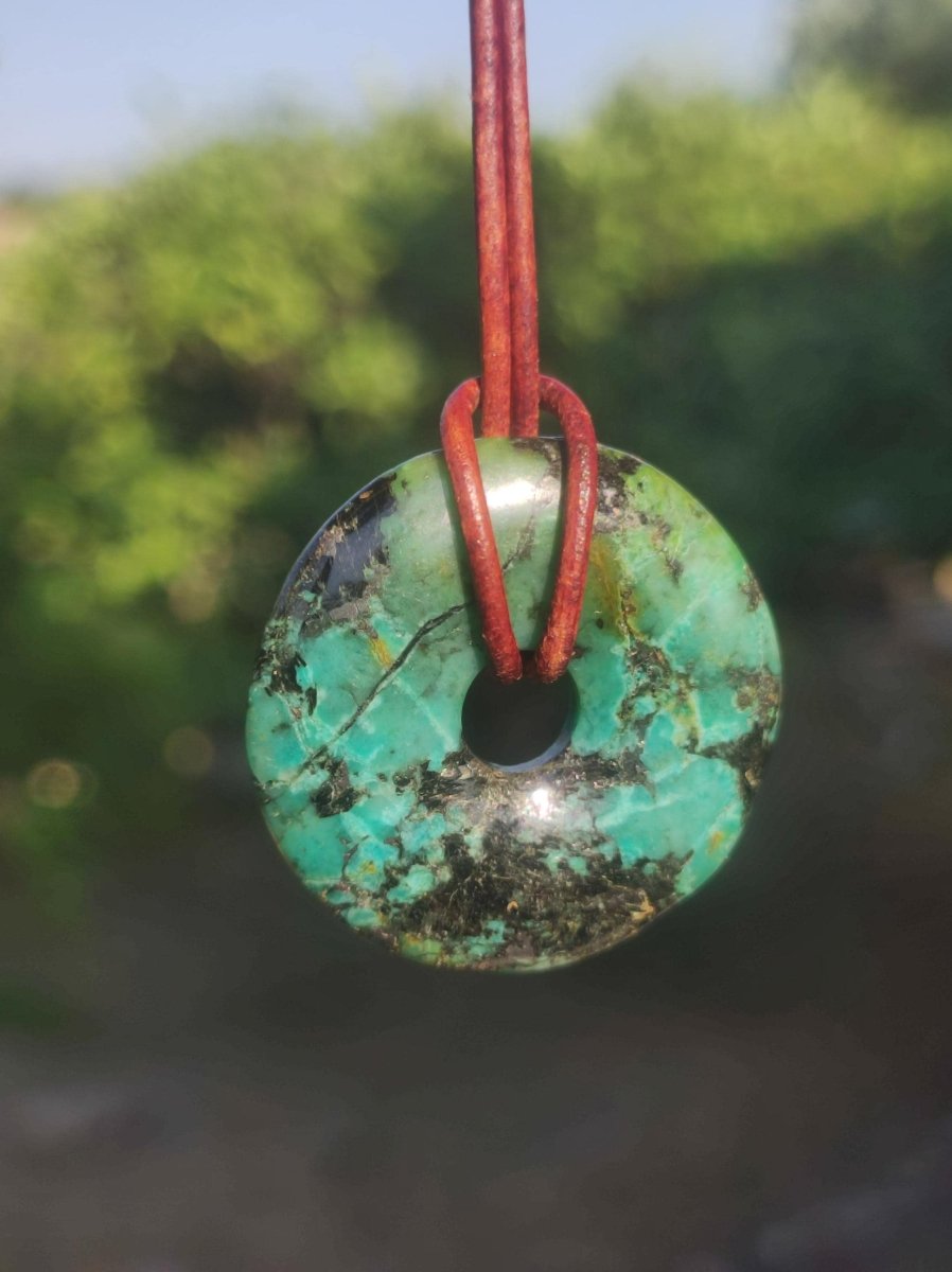 Cuprit Chrysocoll - Edelstein Kette grün natürlich Rarität Heilstein Energie Kristall Anhänger Mann Frau Kind Geschenk Er Sie Valentinstag - Art of Nature Berlin