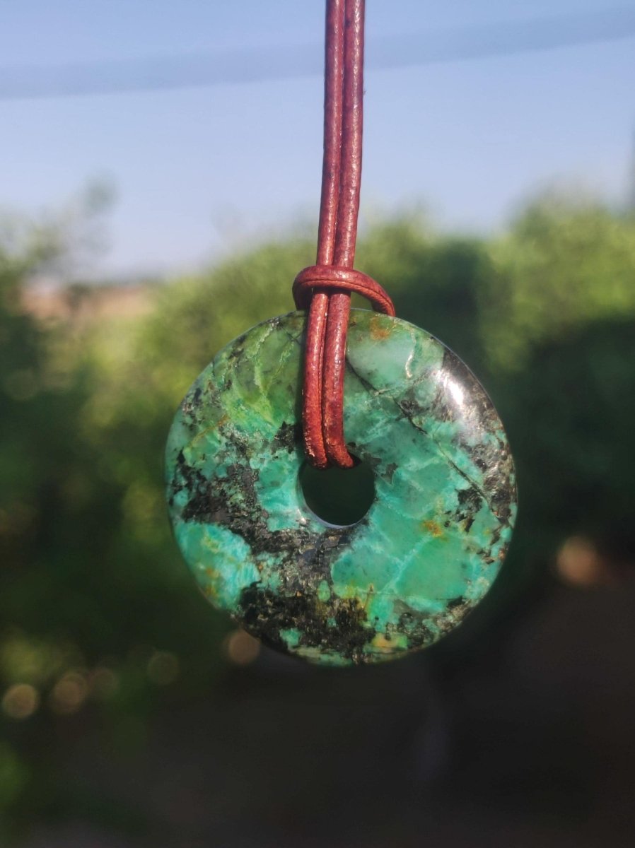 Cuprit Chrysocoll - Edelstein Kette grün natürlich Rarität Heilstein Energie Kristall Anhänger Mann Frau Kind Geschenk Er Sie Valentinstag - Art of Nature Berlin