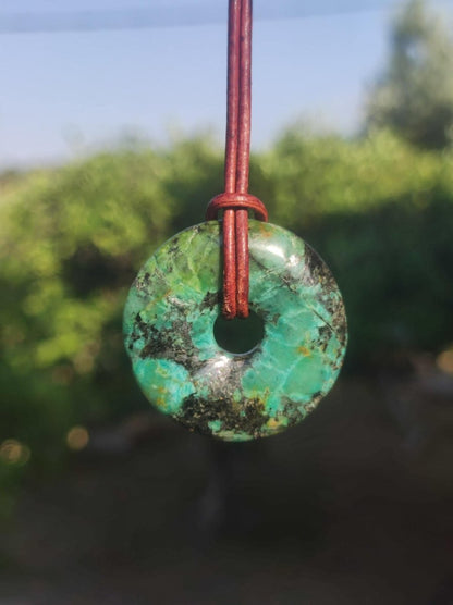 Cuprit Chrysocoll - Edelstein Kette grün natürlich Rarität Heilstein Energie Kristall Anhänger Mann Frau Kind Geschenk Er Sie Valentinstag - Art of Nature Berlin