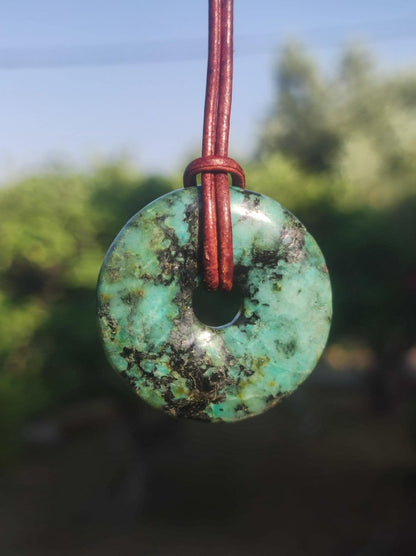 Cuprit Chrysocoll - Edelstein Kette grün natürlich Rarität Heilstein Energie Kristall Anhänger Mann Frau Kind Geschenk Er Sie Valentinstag - Art of Nature Berlin