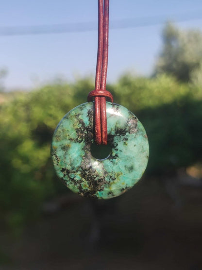 Cuprit Chrysocoll - Edelstein Kette grün natürlich Rarität Heilstein Energie Kristall Anhänger Mann Frau Kind Geschenk Er Sie Valentinstag - Art of Nature Berlin