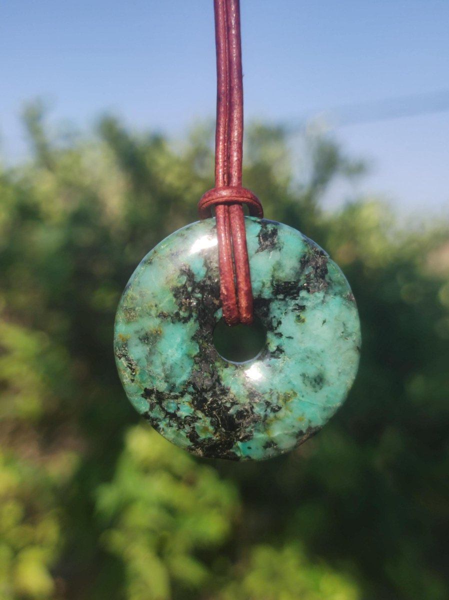 Cuprit Chrysocoll - Edelstein Kette grün natürlich Rarität Heilstein Energie Kristall Anhänger Mann Frau Kind Geschenk Er Sie Valentinstag - Art of Nature Berlin