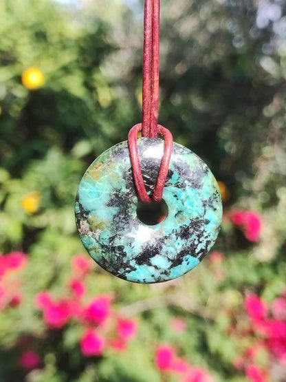 Cuprit Chrysocoll - Edelstein Kette grün natürlich Rarität Heilstein Energie Kristall Anhänger Mann Frau Kind Geschenk Er Sie Valentinstag - Art of Nature Berlin